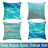 NNEDSZ Aqua Blue Sea Style Cushion Covers 4pcs Pack