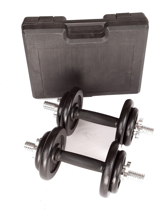 NNEDSZ Black Dumbbell Set with Carrying Case