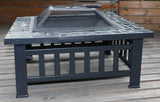 NNEDSZ 18" Square Metal Fire Pit Outdoor Heater