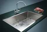 NNEDSZ Handmade 1.5mm Stainless Steel Undermount / Topmount Kitchen Sink with Square Waste
