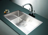 NNEDSZ Handmade 1.5mm Stainless Steel Undermount / Topmount Kitchen Sink with Square Waste