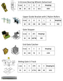 NNEDSZ Gate Hardware Accessories Kit - 6m Track, Wheels, Stopper, Roller Guide