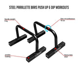 NNEDSZ Steel Parallette Bars Push Up & Dip Workouts