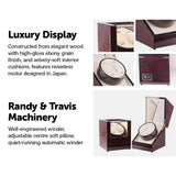 NNEDSZ Automatic Dual Watch Winder Wood Display Box Case Motor Rotation Storage