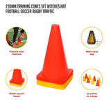 NNEDSZ 230mm Training Cones Set Witches Hat Football Soccer Rugby Traffic