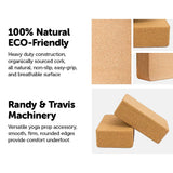 NNEDSZ 2x ECO-Friendly Cork Yoga Block Organic Yoga Prop Accessory Exercise Brick
