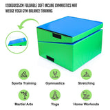 NNEDSZ 120x60x35cm Foldable Soft Incline Gymnastics Mat Wedge Yoga Gym Balance Training