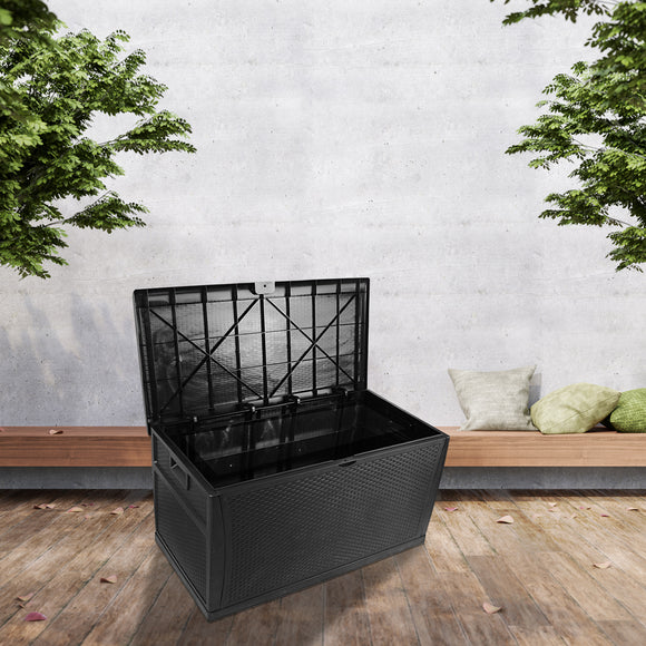 NNEDSZ Deck Box Outdoor Storage Plastic Bench Box 450 Litre