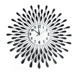 NNEDSZ Modern 3D Crystal Wall Clock Luxury Art Metal Round Home Decor