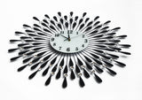 NNEDSZ Modern 3D Crystal Wall Clock Luxury Art Metal Round Home Decor
