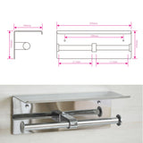 NNEDSZ Steel Double Toilet Paper Holder Towel Roll Tissue Rack Storage Shelf