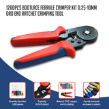 NNEDSZ Bootlace Ferrule Crimper kit 0.25-10mm2 Cord End Ratchet Crimping Tool