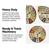 NNEDSZ Large Colourful Wall Clock Kitchen  Office Retro Timepiece