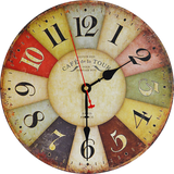 NNEDSZ Large Colourful Wall Clock Kitchen  Office Retro Timepiece