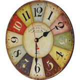 NNEDSZ Large Colourful Wall Clock Kitchen  Office Retro Timepiece