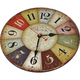 NNEDSZ Large Colourful Wall Clock Kitchen  Office Retro Timepiece