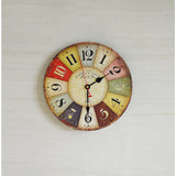 NNEDSZ Large Colourful Wall Clock Kitchen  Office Retro Timepiece
