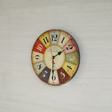 NNEDSZ Large Colourful Wall Clock Kitchen  Office Retro Timepiece