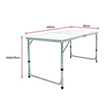 NNEDSZ Aluminium Folding Table 120cm Portable Indoor Outdoor Picnic Party Camping Tables