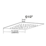 NNEDSZ 300mm Shower Head Square 304SS Polished Chrome Finish