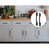 NNEDSZ 5 x 128mm Kitchen Handle Cabinet Cupboard Door Drawer Handles square Black furniture pulls