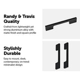 NNEDSZ 5 x 96mm Kitchen Handle Cabinet Cupboard Door Drawer Handles square Black furniture pulls