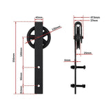 NNEDSZ 2M Big Spoke Wheel Sliding Barn Door Hardware