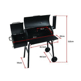 NNEDSZ BBQ Smoker Charcoal Grill Roaster Portable Outdoor Camping Barbecue 2in1