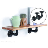 NNEDSZ Industrial Black Iron Pipe Bracket Wall Mounted Floating Shelf  - Set of 2