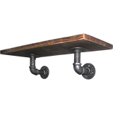 NNEDSZ Industrial Black Iron Pipe Bracket Wall Mounted Floating Shelf  - Set of 2