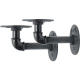 NNEDSZ Industrial Black Iron Pipe Bracket Wall Mounted Floating Shelf  - Set of 2