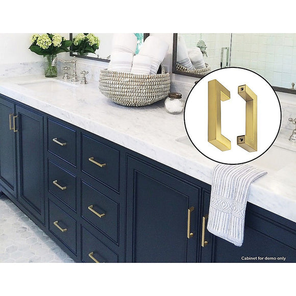 NNEDSZ 15x Brushed Brass Drawer Pulls Kitchen Cabinet Handles - Gold Finish 96mm