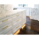 NNEDSZ 15x Brushed Brass Drawer Pulls Kitchen Cabinet Handles - Gold Finish 128mm