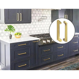 NNEDSZ 15 x Brushed Brass Drawer Pulls Kitchen Cabinet Handles - Gold Finish 192mm