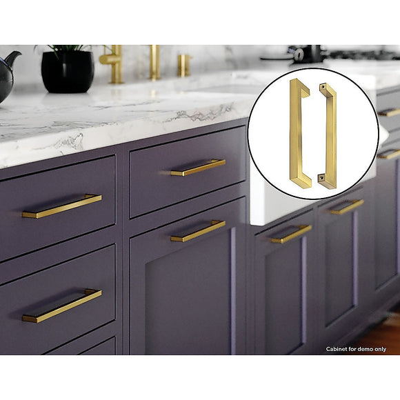 NNEDSZ 15x Brushed Brass Drawer Pulls Kitchen Cabinet Handles - Gold Finish 256mm