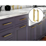 NNEDSZ 15x Brushed Brass Drawer Pulls Kitchen Cabinet Handles - Gold Finish 256mm
