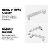 NNEDSZ Brushed Nickel Stainless Steel Kitchen Cabinet Square Drawer Pull Door Handles 15-Pack