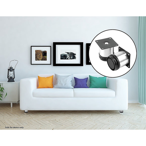 NNEDSZ 4 x 8cm Adjustable Round Cupboard Table Sofa Bed Feet Furniture Leg