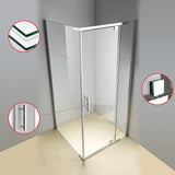 NNEDSZ Shower Screen 900x700x1900mm Framed Safety Glass Pivot Door By Della Francesca