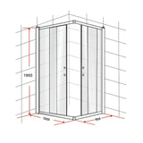 NNEDSZ 1200 x 900mm Sliding Door Nano Safety Glass Shower Screen By Della Francesca