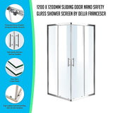 NNEDSZ 1200 x 1200mm Sliding Door Nano Safety Glass Shower Screen By Della Francesca