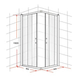 NNEDSZ 800 x 800mm Sliding Door Nano Safety Glass Shower Screen By Della Francesca