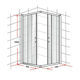 NNEDSZ 800 x 1000mm Sliding Door Nano Safety Glass Shower Screen By Della Francesca