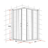 NNEDSZ 800 x 1200mm Sliding Door Nano Safety Glass Shower Screen By Della Francesca