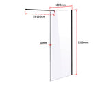 NNEDSZ 1000 x 2100mm Frameless 10mm Safety Glass Shower Screen