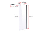 NNEDSZ 1000 x 2100mm Frameless 10mm Safety Glass Shower Screen