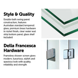 NNEDSZ 900 x 1450mm Frameless Bath Panel 10mm Glass Shower Screen By Della Francesca