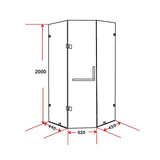 NNEDSZ 900 x 900mm Frameless 10mm Glass Shower Screen By Della Francesca