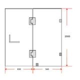 NNEDSZ 100 x 200cm Wall to Wall Frameless Shower Screen 10mm Glass By Della Francesca