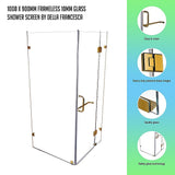 NNEDSZ 1000 x 900mm Frameless 10mm Glass Shower Screen By Della Francesca